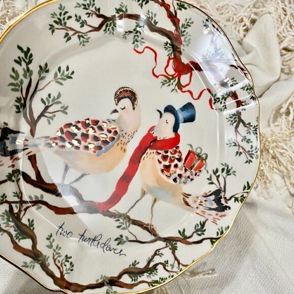 ANTHROPOLOGIE 12 Days Two Turtledoves Plate - Picture 8 of 14